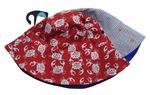 2x Červený + modrý pruhovaný klobouk s obrázky M&S vel. 3-6 let 