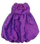 Purpurové slavnostní balonové šaty s flitry a bez ramínek M&Co.