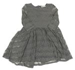 Tmavošedé tylovo/krajkové šaty H&M