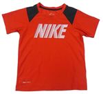 Červeno-černé funkční sportovní tričko s logem Nike
