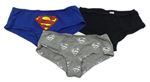 3x Safírové kalhotky Superman + Šedé kalhotky Superman + Černé kalhotky Batman H&M
