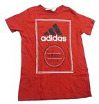 Červené tričko s logem Adidas