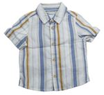 Bílo-modro-hnědá pruhovaná košile Primark