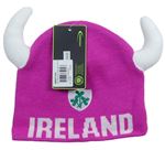 Neonově růžová čepice s rohy - Irsko