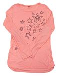 Neonově růžová melírovaná tunika s hvězdami z kamínků Y.F.K.