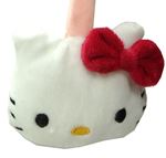 Nové - Bílo-růžové zimní plyšové klapky na uši s Hello Kitty zn. Sanrio 