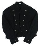 Černý plátěný kabátek s knoflíky New Look