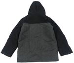 Tmavošedo-černá vlněná zateplená bunda s kapucí zn. NUTMEG