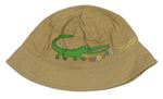 Béžový plátěný podšitý klobouk s krokodýlem M&S