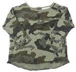 Khaki army melírované triko Next