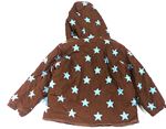 Čokoládová manšestrová zimní bunda s kapucí a hvězdičkami zn. Toby Tiger