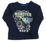 Tmavomodré triko s monster truckem Dopodopo