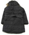 Černý šusťákový zimní kabátek s páskem a kapucí 