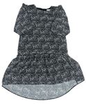 Černo-bílo-šedé vzorované šifonové šaty Bluezoo