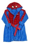Modro-červený chlupatý župan s kapucí - Spider-man Marvel 