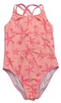 Neonově růžové jednodílné plavky s hvězdicemi F&F