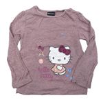 Růžovo-šedé melírované triko s Hello Kitty Sanrio