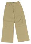 Béžové riflové široké kalhoty s kapsou Pocopiano