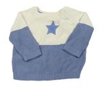 Krémovo-modrý svetr s hvězdičkou Ergee