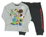 2set - Světlešedé melírované triko s Toy Story + tmavošedé tepláky Disney