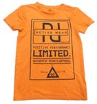 Oranžové sportovní tričko s nápisy Yigga