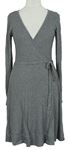 Dámské šedé zavinovací šaty H&M