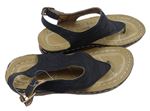 Dámské černo-béžové koženkové sandály/žabky vel. 37