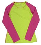 Neonově zeleno-růžové sportovní funkční triko Crane