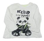 Bílé triko s pandou a nápisy so cute