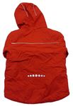 Červená šusťáková zimní bunda s odepínací kapucí s kožešinou zn. H&M