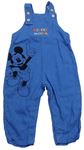 Modré lněné laclové kalhoty s Mickey PRIMARK