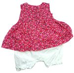 Růžové květované šaty s kraťasy zn. Miniclub