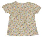 Smetanovo-barevné kytičkované tričko M&S