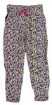 Tmavomodro-barevné květované lehké kalhoty Primark