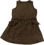 Tmavohnědo-béžové vzorované vlněné šaty s motýlkem zn. M&Co.