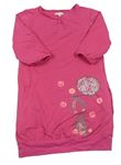 Růžové teplákové šaty s puntíky a holčičkou Vertbaudet