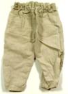 Béžové lněné roll-up kalhoty s výšivkou zn. F&F 