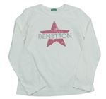 Smetanové triko s nápisem Benetton
