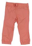Růžové plátěné cuff kalhoty Orsolino 