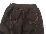 Hnědo-růžové šusťákové zateplené kalhoty s úpletovým pasem zn. Topolino