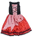 Kostým - Červeno-černo-bílé halloweenské šaty