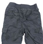 Tmavošedé cuff cargo plátěné podšité kalhoty s dinosaury zn. M&Co
