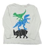 Bílé triko s dinosaury C&A