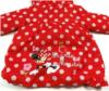 Červená šusťáková jarní bundička s Minnie a puntíky a kapucí zn. Bhs + Disney