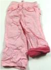 Růžové plátěné roll-up kalhoty s výšivkou loga zn. Next