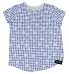 Modro-bílé kostkované tričko s kytičkami St. Bernard