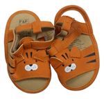 Oranžové koženkové sandály s tygrem F&F vel. 17