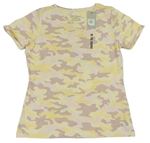 Barevné army tričko s nápisem Primark