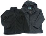 3v1 - Černá šusťáková funkční celoroční bunda s kapucí Mountain Warehouse