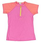 Neonově růžovo-oranžové UV tričko
